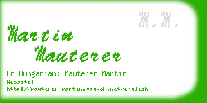 martin mauterer business card